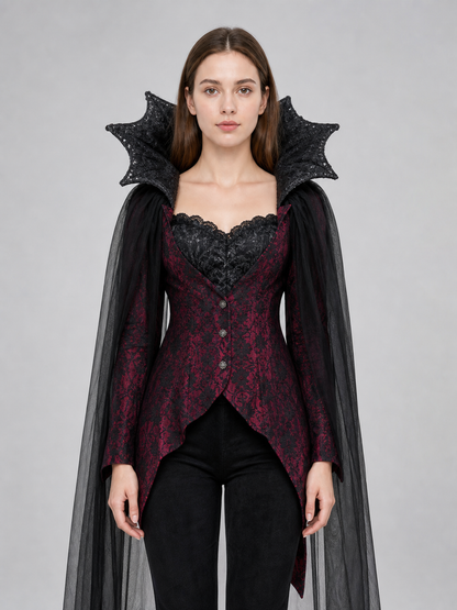 Gothic Vampire Costume with Cape and Pants