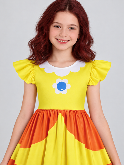 Kids' Costume Dress with White Collar and Emblem