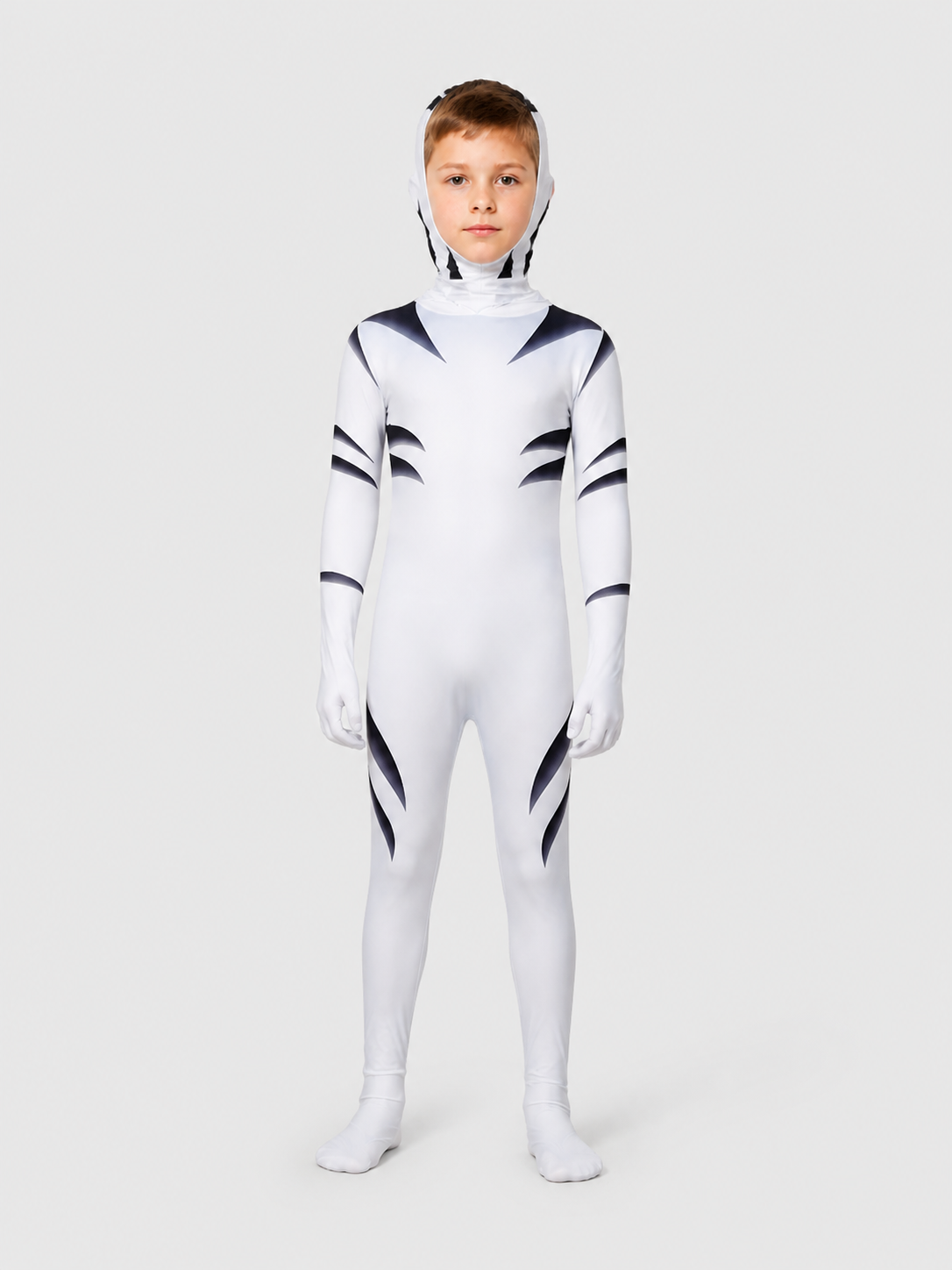 White Tiger Cosplay Costume Jumpsuit with Hood Costumes detail 3