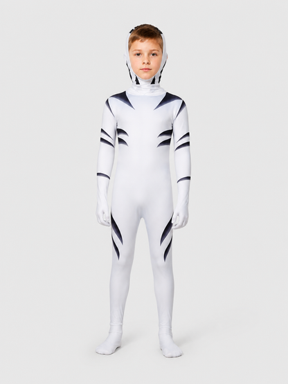 White Tiger Cosplay Costume Jumpsuit with Hood Costumes detail 3