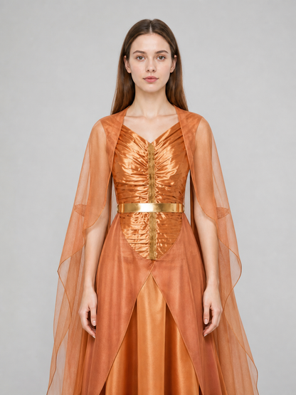 Andor Cosplay Costume: Dress with Cape