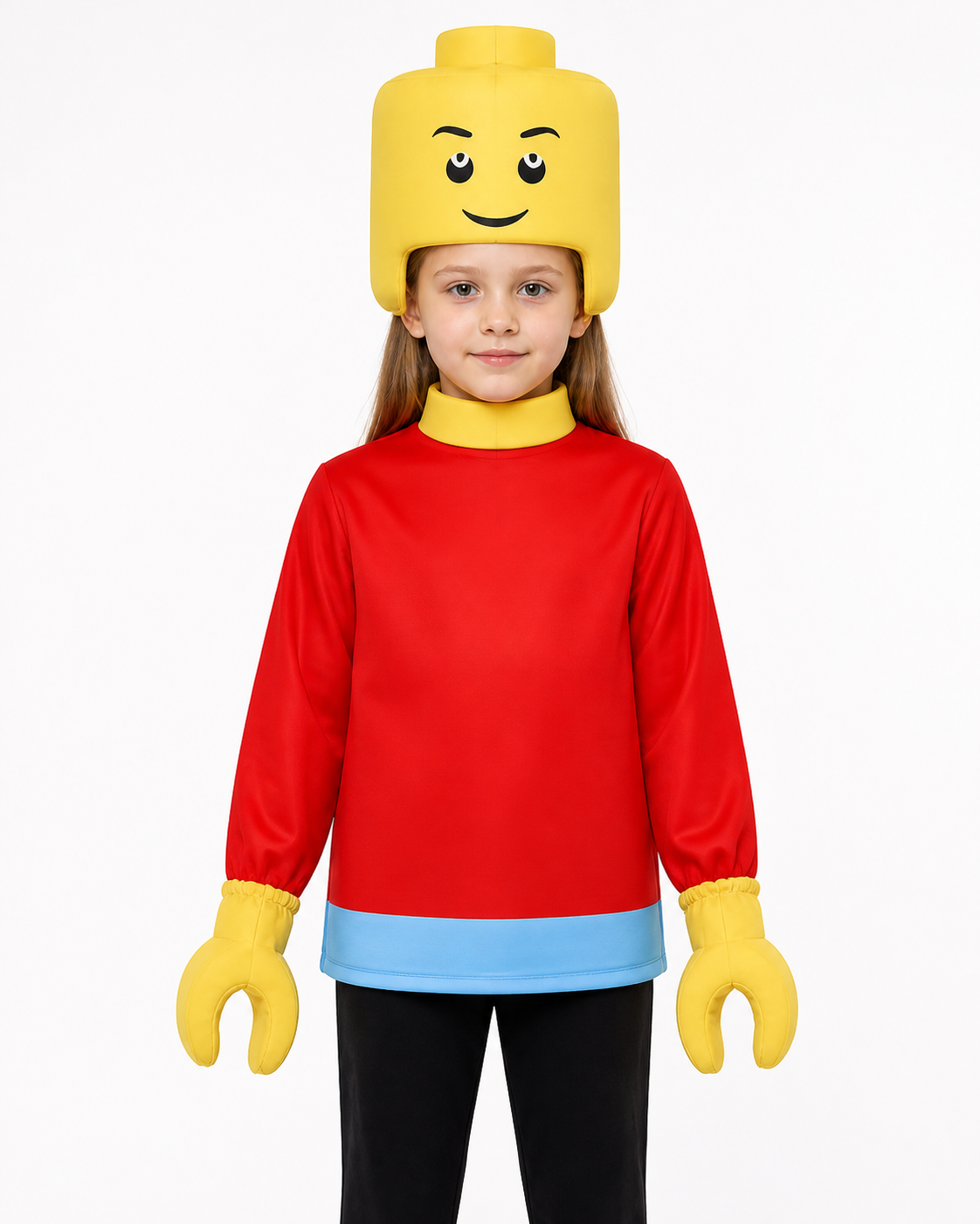 Block Character Costume, Red with Light Blue Trim Costumes detail 3