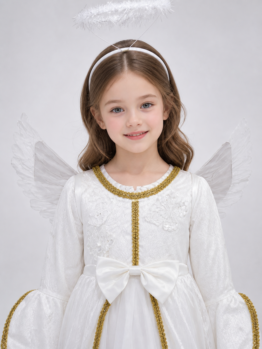 Angel Costume: White Dress with Wings and Halo
