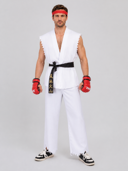 Ryu Street Fighter Cosplay Costume, White Set Costumes detail 3