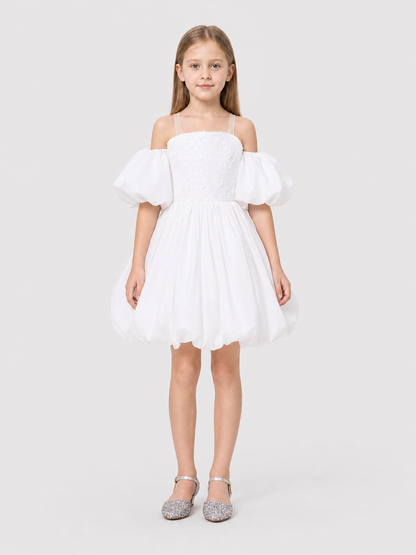 Children's Dress with a Full Skirt and Floral Decor Costume Dresses detail 3