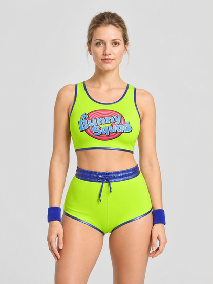 Bunny Squad Athletic Set, Neon Top and Shorts product detail 3