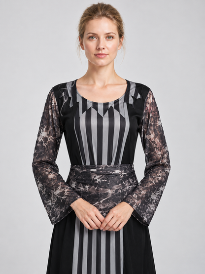 Witch Costume with Belt, Stripes, and Openwork Sleeves Costumes detail 2