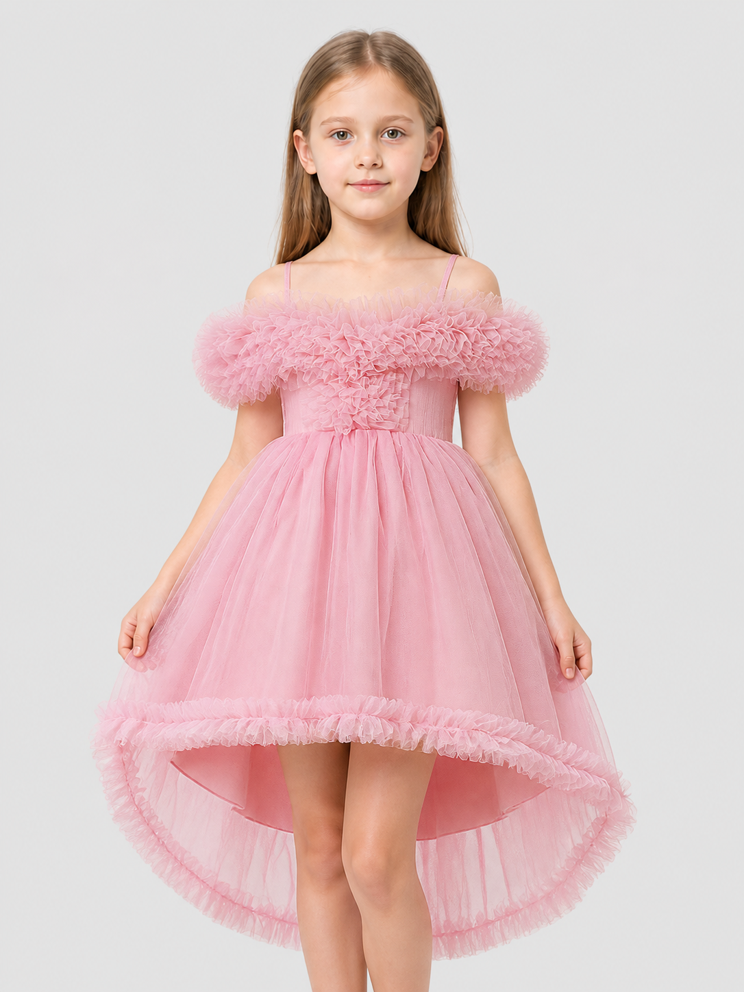 Girls’ Princess Dress with Straps and a Full Skirt product detail 3