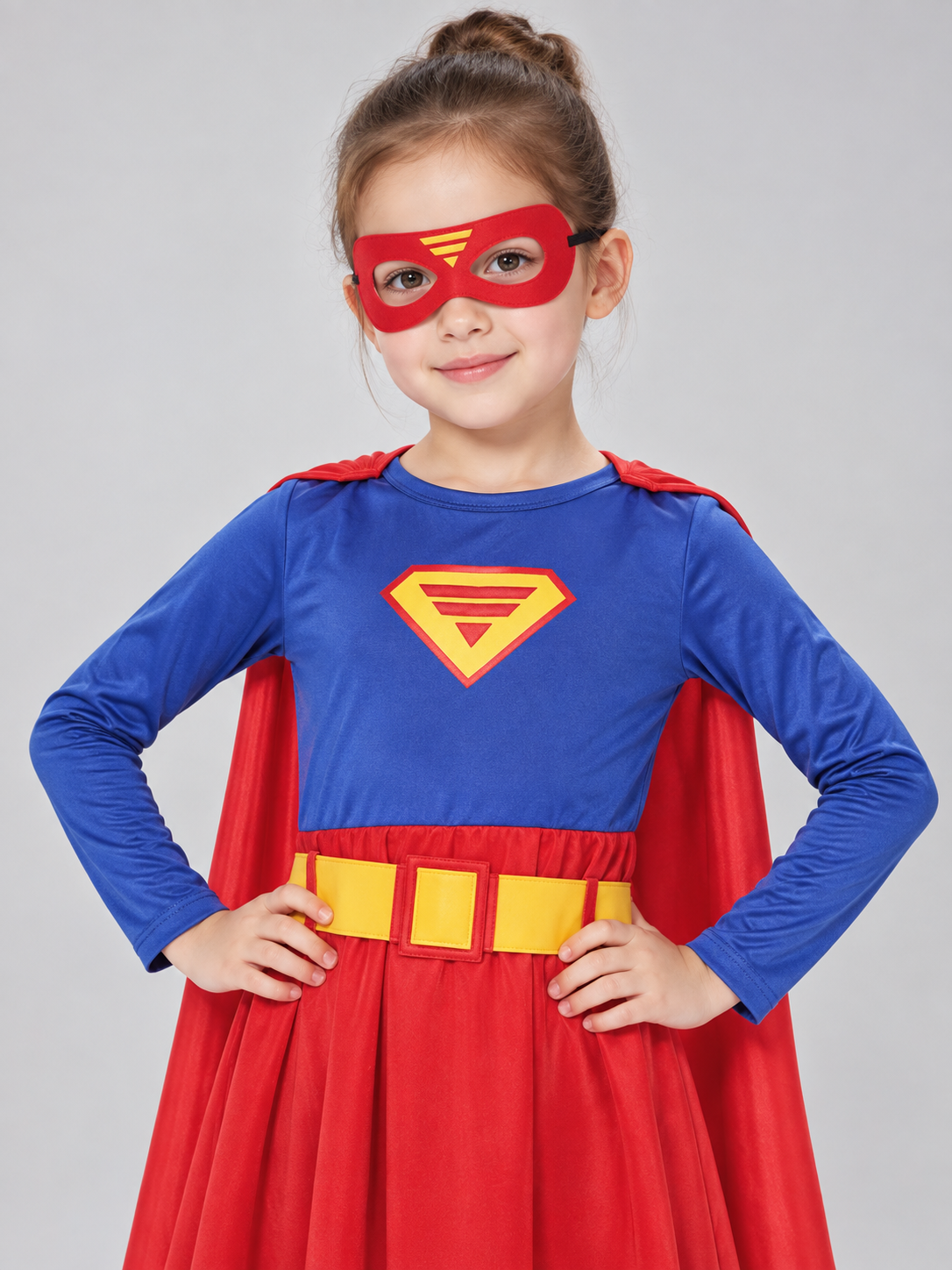 Kids' superhero costume with cape and mask