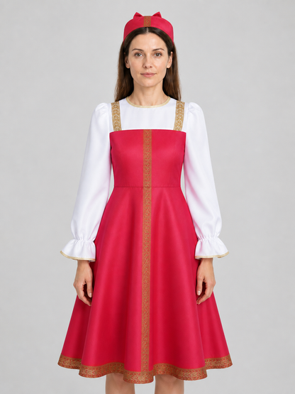 Russian Folk Costume: Dress and Kokoshnik Costume Dresses detail 2