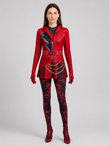 Red Cosplay Jumpsuit from Descendants 5, Red and Black Costumes detail 3