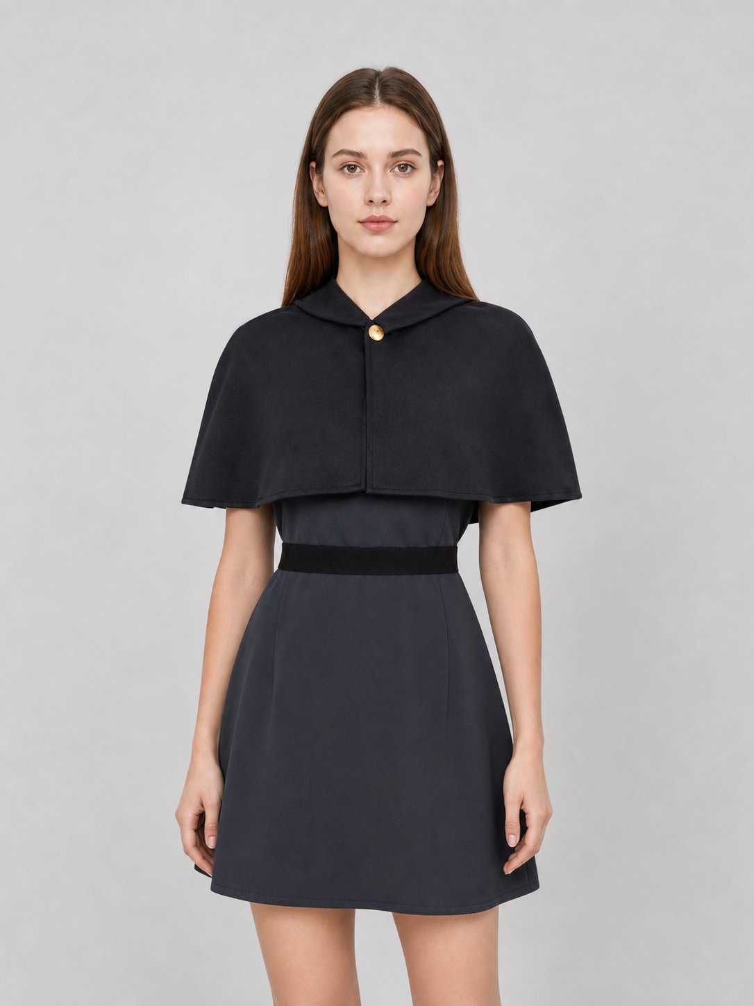 Amity Cosplay Dress with Capelet and Black Belt