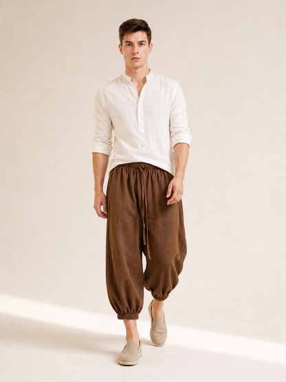 Men's brown cropped jogger pants
