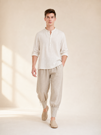 Men's loose-fit vampire pants with an elastic waistband