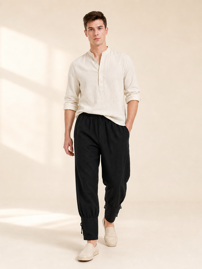 Men’s jogger pants with cuffs and drawstring