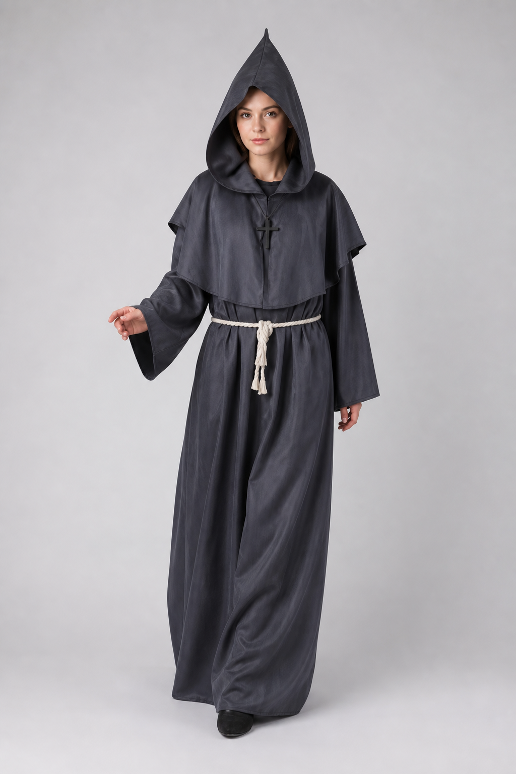 Long Carnival Robe with Hood and Belt