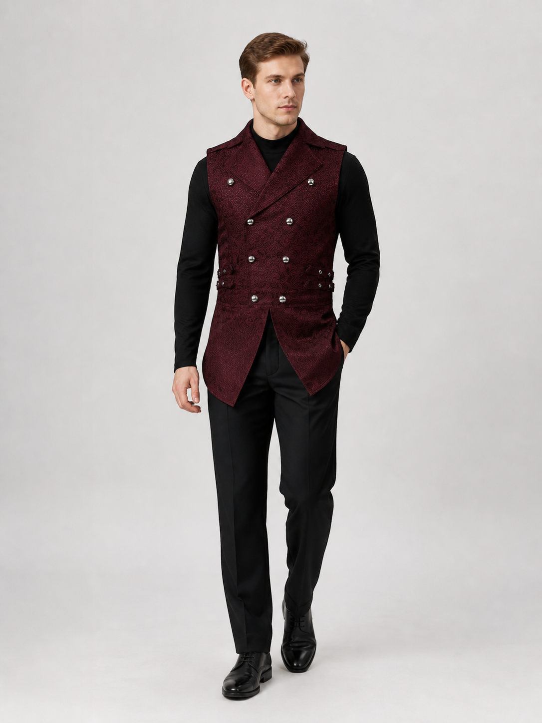 Victorian-Style Suit Vest, Wine