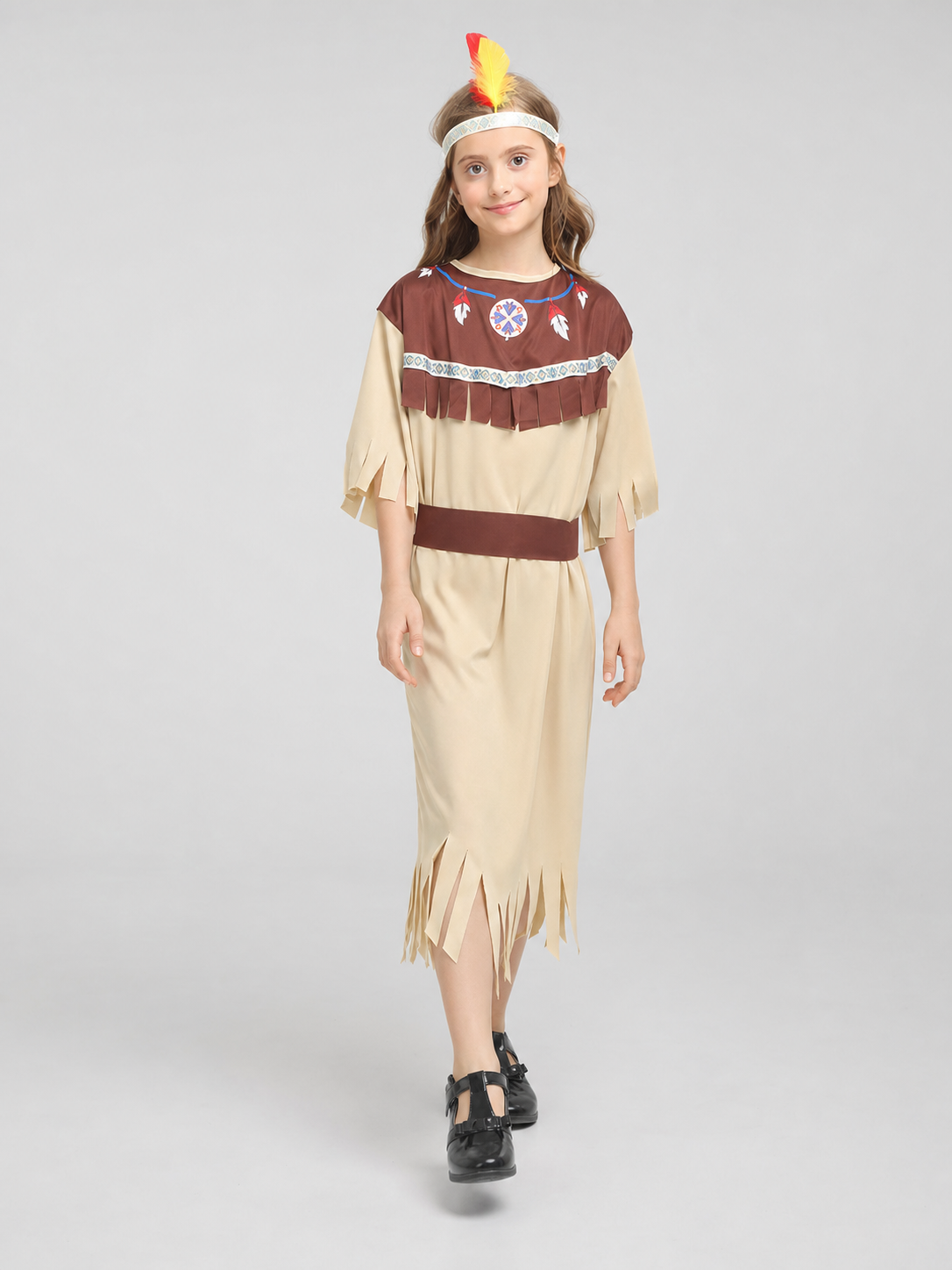 Native American-style carnival costume with dress