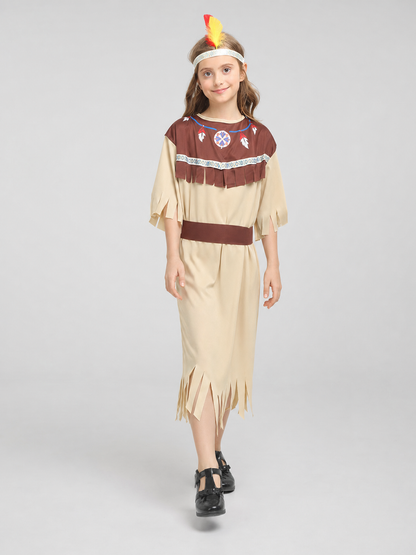 Native American-style carnival costume with dress
