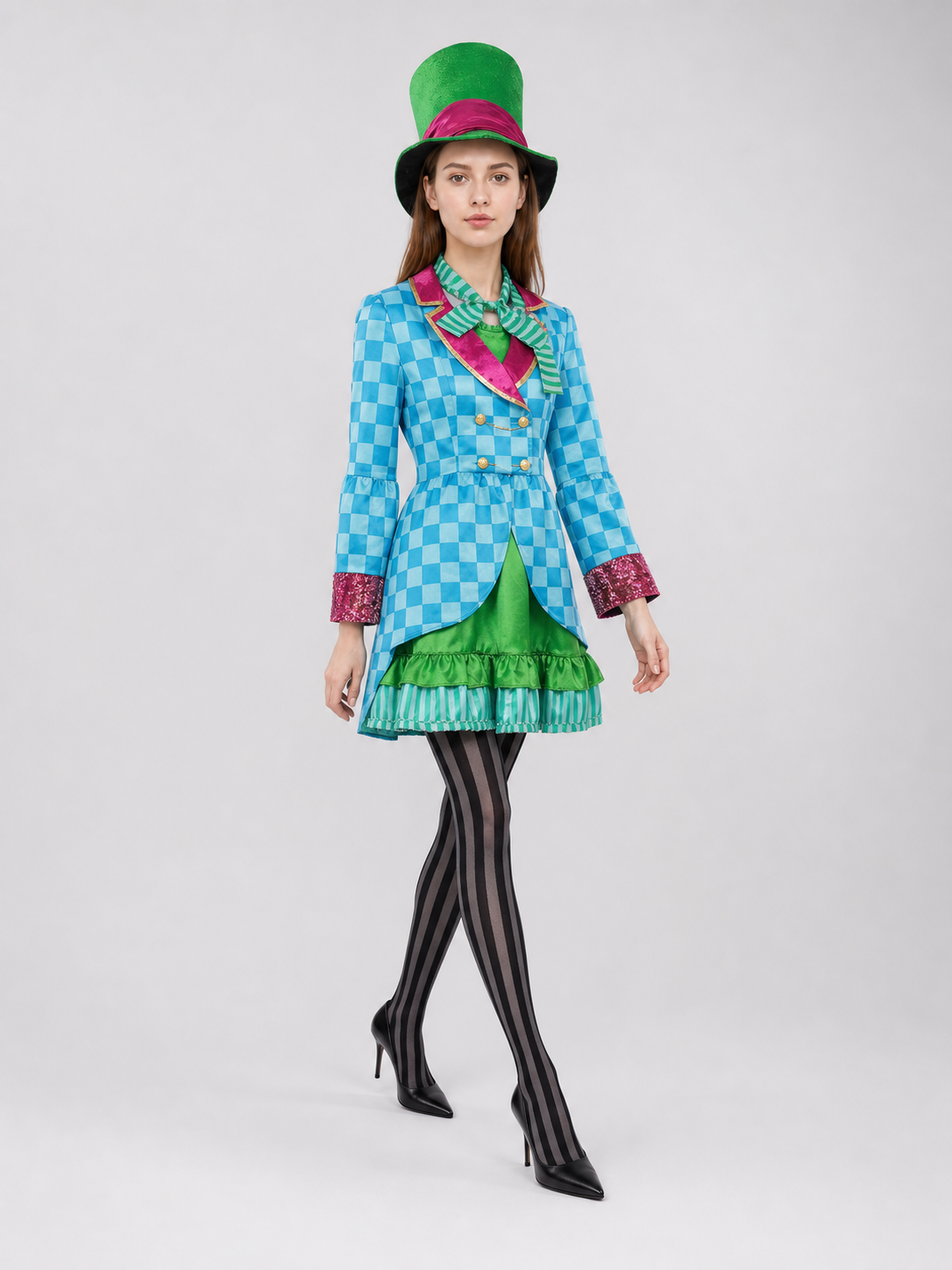 Alice Cosplay Costume: Jacket, Skirt, Top Hat