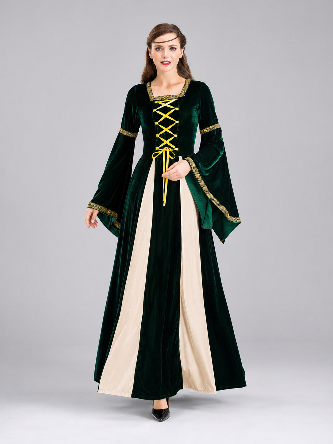 Medieval-Style Carnival Dress with Lacing