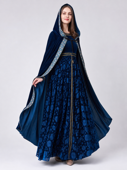 Queen cosplay costume with hood and cape