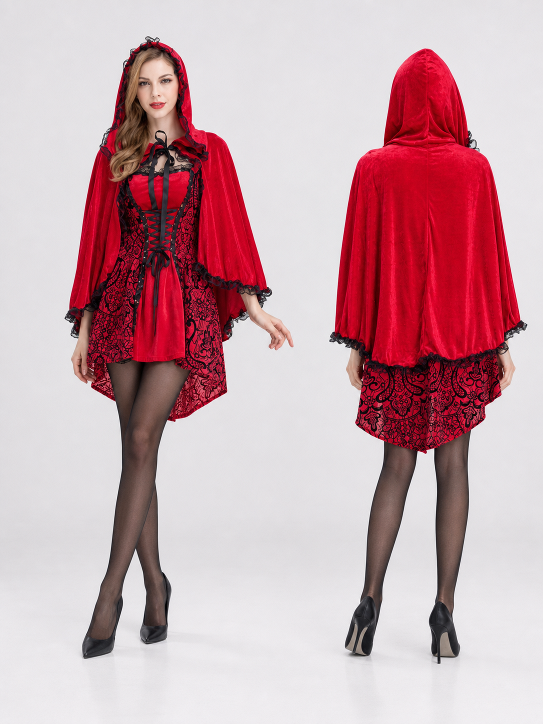 Little Red Riding Hood Costume with Hood and Cape