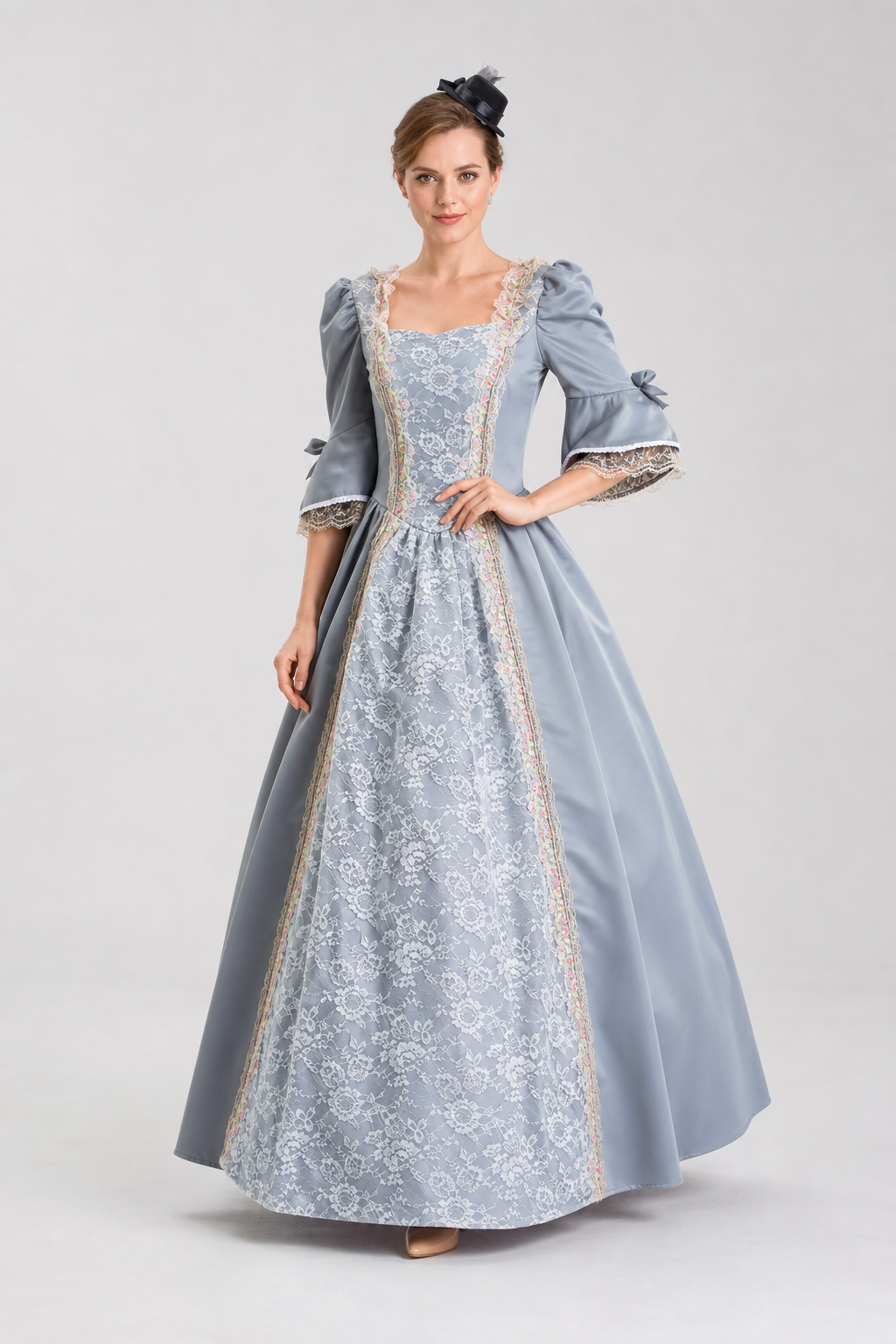Historical-Style Carnival Dress with Lace