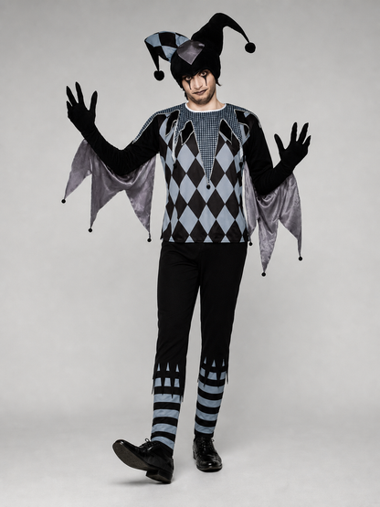 Jester-Style Clown Cosplay Costume for Halloween