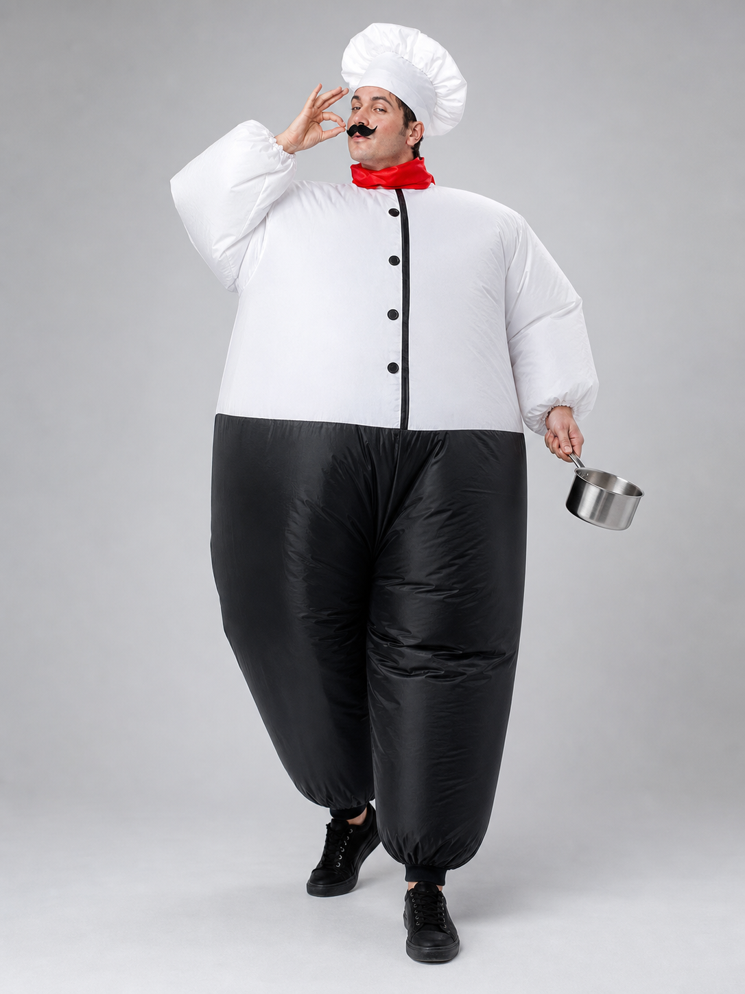 Inflatable Chef Costume with Hat and Mustache