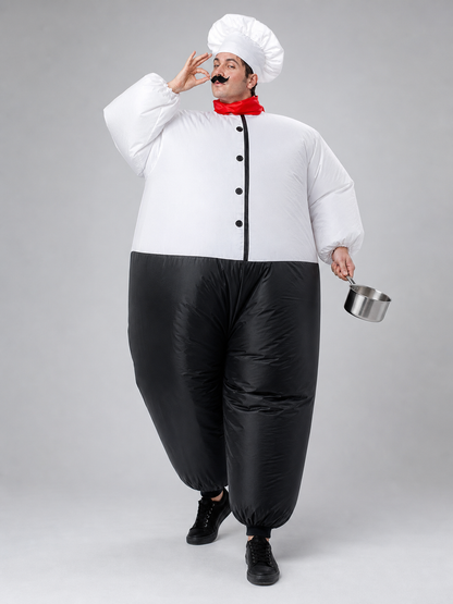 Inflatable Chef Costume with Hat and Mustache