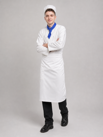 Halloween chef costume with apron and chef hat
