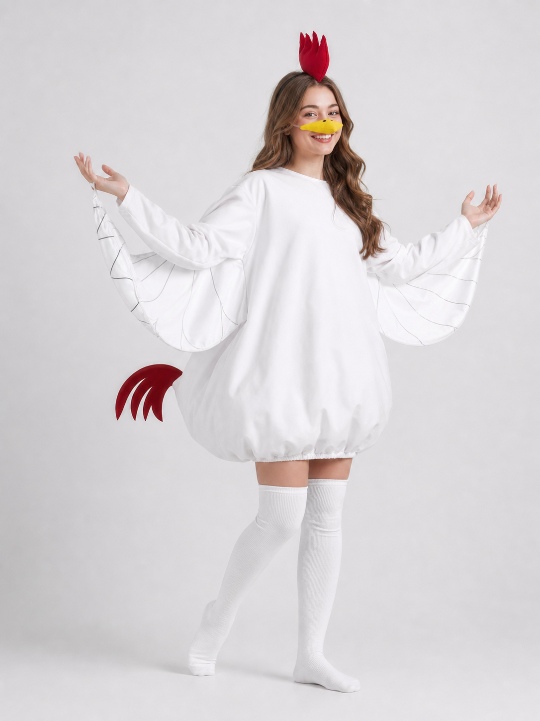 Adult Chicken Costume with Wings and Accessories