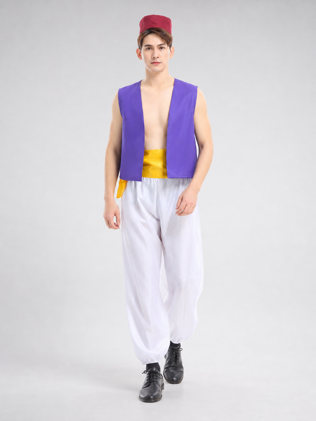 Aladdin Costume with Vest, Harem Pants, and Sash