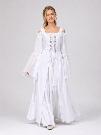 White Palace-Style Cosplay Costume with Corset Bodice