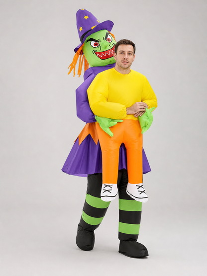 Inflatable Witch Costume with USB Fan