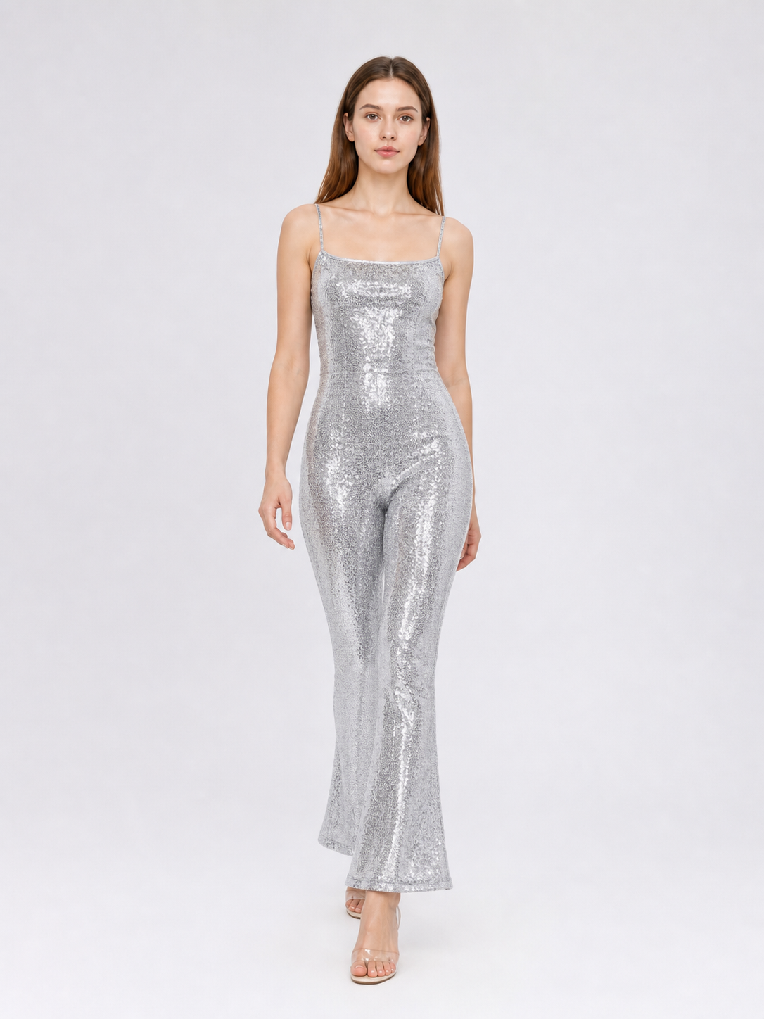 Silver Barbie Sequin Stage Jumpsuit