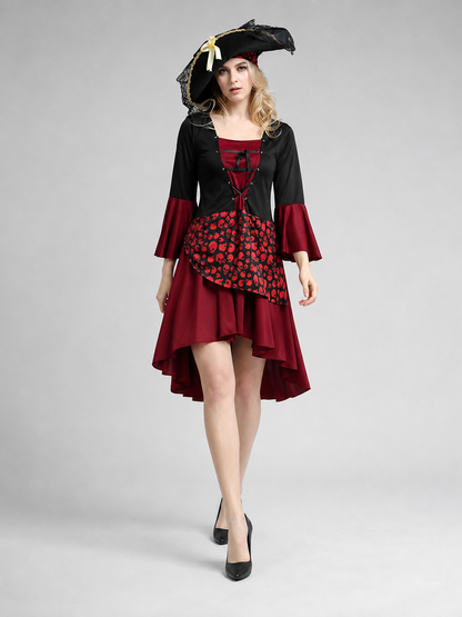 Halloween Pirate Costume with Hat and Dress