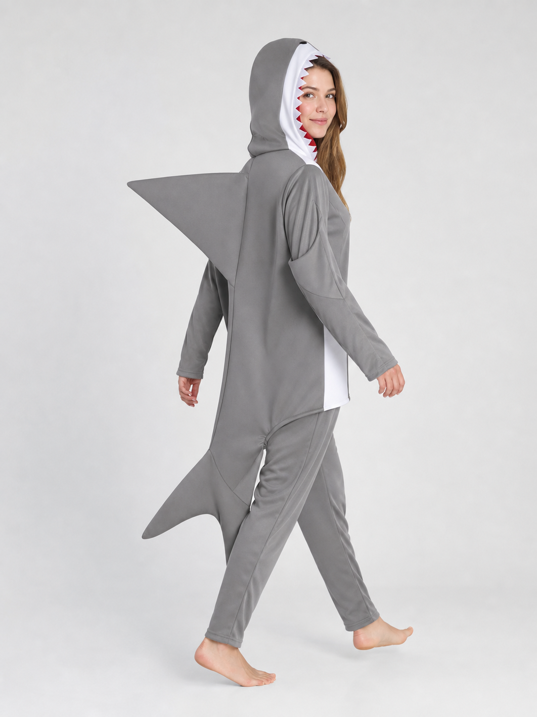 Adult Shark Jumpsuit Costume with Hood