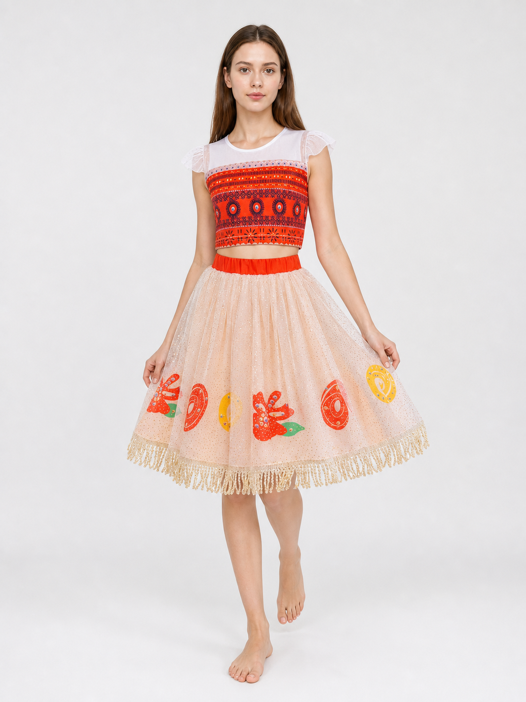 Moana 2 Character Costume Dress with Pattern