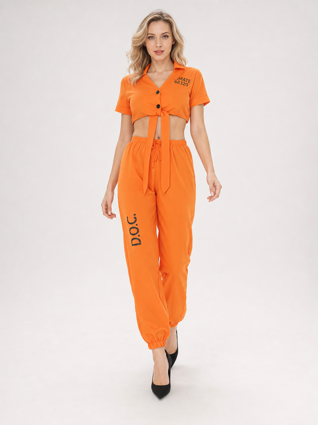 Halloween costume, orange printed set