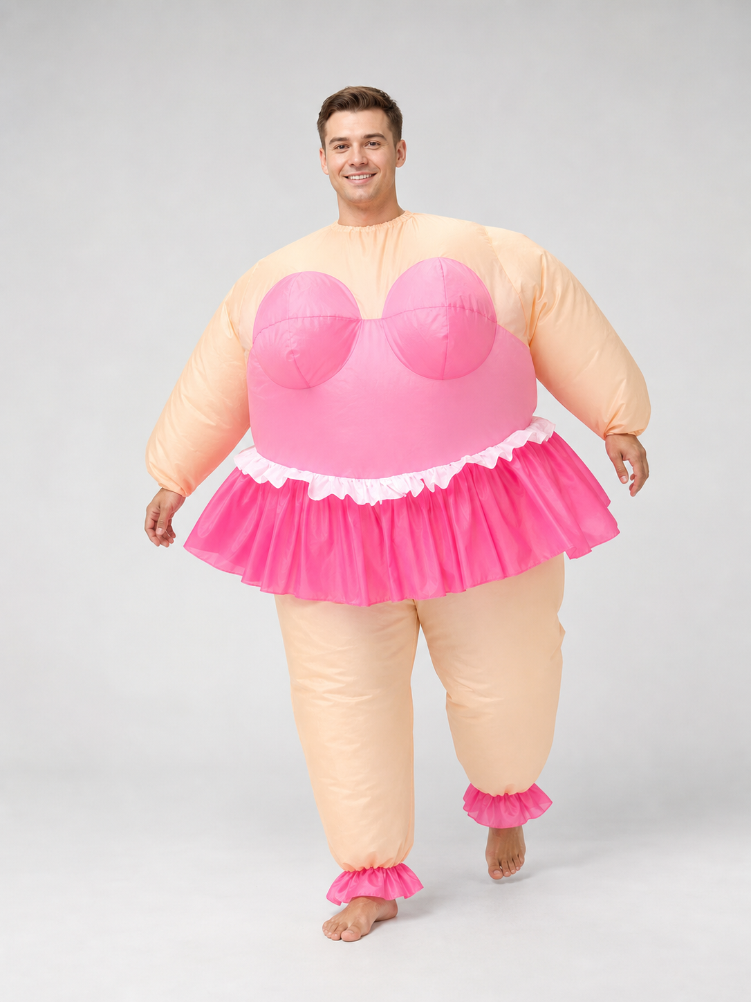 Inflatable ballet-style costume with USB fan