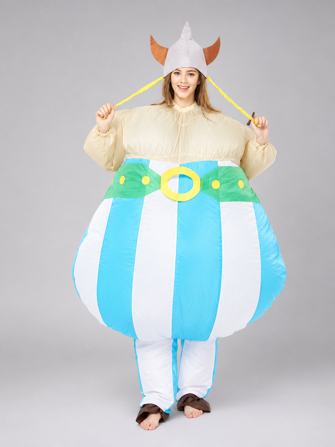 Inflatable Viking Costume with Horned Helmet for Parties