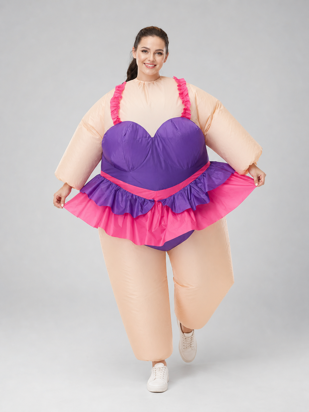 Inflatable clown costume in a ballet tutu style