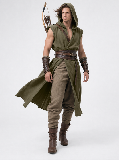 Medieval Cosplay Hooded Tunic with Belt