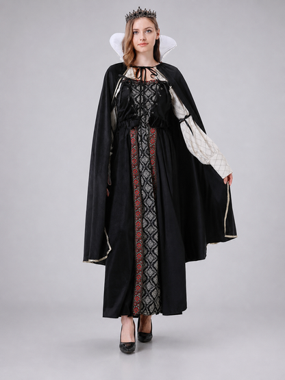 Queen Costume Dress with Cape and Crown