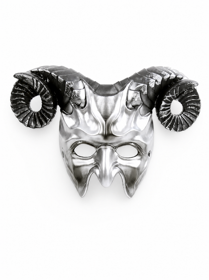 1pc Halloween Horned Demon Face Mask, Full Face Gothic Horror Style for Costume Party