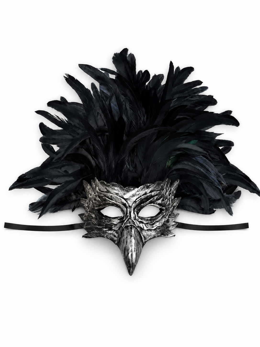 Carnival Eagle Mask with Black Feathers