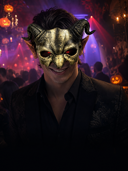Demonic half mask for Halloween and cosplay