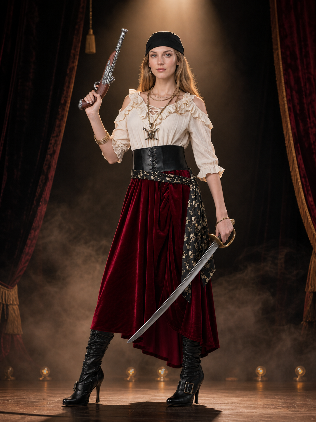Pirate-Style Halloween Costume with Belt